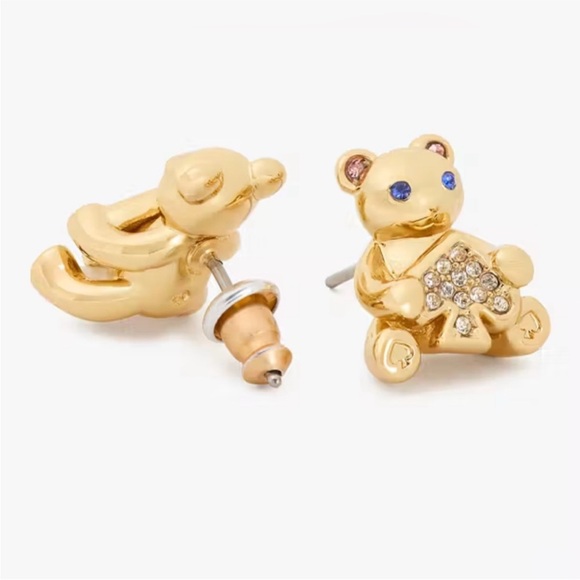 Kate Spade Oh What Fun Spade Teddy Bear Studs - Picture 2 of 5